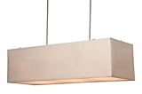 Artcraft Lighting SC543WH Mercer Street Rectangular Chandelier, White with White Linen Shade