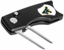 West Virginia Mountaineers Spring Action Divot Tool With Golf Ball Marker Of 2)