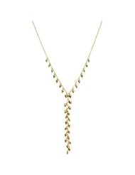 14K Yellow Gold Fashion Cascading Diamond Cut Bead Necklace: 16 Inch