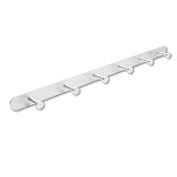 Six-hook nail head coat rack, aluminum finish, 36w x 2-3/4d x 2h