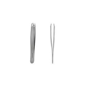 Japonesque Slanted Tweezers Matte Silver