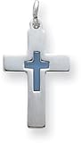 Enameled Cross Charm, Sterling Silver