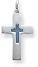 Enameled Cross Charm, Sterling Silver