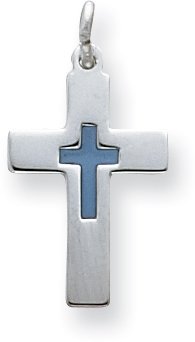 Childrens Toyshop  Jewelry : Enameled Cross Charm, Sterling Silver