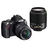 Nikon D40 Doppelzoom Kit Digitalkamera 6.1 (3008 x 2000) Schwarz DX 18 - 55 mm + 55 - 200 mm schwarz