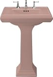 Kohler 27 Centerset Fireclay Bathroom Sink with Overflow and 3 Pre Drilled Faucet Holes from the Memoirs Collection Wild Rose - K-2258-4-45