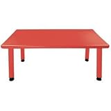Rectangular Plastic Table Leg Height: 18", Color: Red ~ ECR4Kids