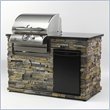 Outdoor Great Room Company EZ Island with Danby Refrigerator and Stainless Steel Doors