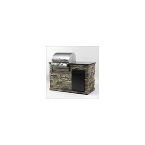 Outdoor Great Room Company EZ Island with Danby Refrigerator and Stainless Steel Doors