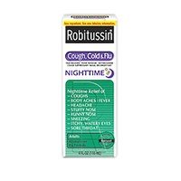 Robitussin CoughCold & Flu Relief Nighttime Syrup New Formula New Formula - 4 Oz