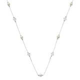Silver-tone Cultura Glass Pearl Crystal 16 Inch Necklace