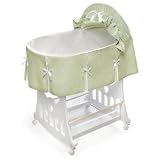 Waffle Bassinet Cradle with Toy Box Base- Sage by Badger Basket