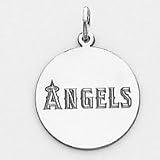 Sterling Silver Los Angeles Angels Lrg Disc Name Logo Charm