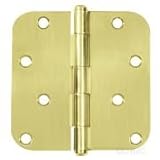 Brainerd 4" Solid Polished Brass Door Hinge, Large Radius Corners (31580)