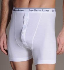 Polo Ralph Lauren 3 Pack Button Fly Boxer Brief (RY72) L/White