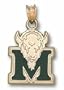 Marshall Thundering Herd Green Enamel "M Marco" 5/8" Pendant - 14KT Gold Jewelry