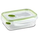 3.1 Cup Rectangle Clear Base and Lid with Leaf Accents 7L x 5&quot by 