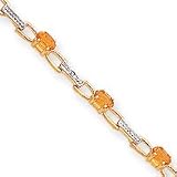 14k Fancy Diamond Citrine Bracelet - 7 Inch