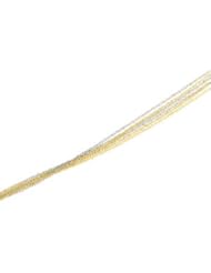 14K Yellow Gold /White Gold 07.50 Inch Two Tone 6 Strand Sparkling Singapore Bracelet