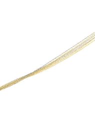 14K Yellow Gold /White Gold 16.00 Inch Two Tone 6 Strand Sparkling Singapore Chain