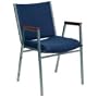 Heavy Duty, 3'' Thickly Padded, Navy Patterned Upholstered Stack Chair with Arms [XU-60154-NVY-GG]
