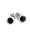 Pilgrim Sterling Silver Plated Black Silver Stud Earrings