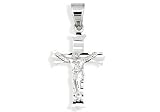 14k White Gold Diamond-CUT 3D Crucifix Charm Pendant Cross