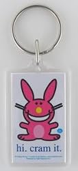 it's happy bunny 'Hi. Cram It.' Lucite Key Chain