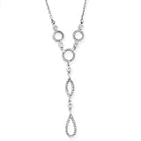 14K White Gold Diamond y Necklace with 18 Chd.40tw