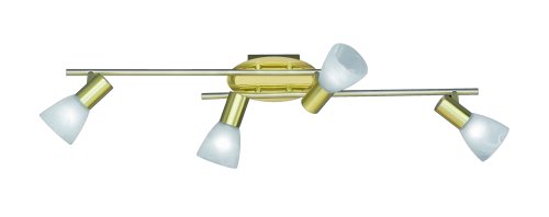 Trio-Leuchten 8701441-08 Energiespar-Balken, 4x7W,E14, Nickel matt, Glas alabasterfarbig