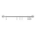 60cm Kitchen Utensil Hanging Rack Rail with 10 Hooks and 2 Endcaps