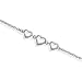 Sterling Silver 3 Hearts Charm Anklet Ankle Bracelet Adjustable 9-10