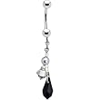 Solid 14k White Gold Nightfall Elegance Belly Ring