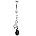 Solid 14k White Gold Nightfall Elegance Belly Ring