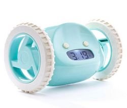 Clocky Alarm Clock on Wheels, Aqua