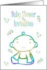 Baby Shower Invitation. Save the date. Nappy pins diaper pins bab Card