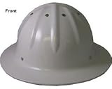 Skull Bucket Metal Full Brim Hard Hats with Ratchet Suspension - White