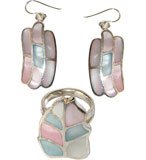 Earring and Ring Sets Sterling Silver with Pearl Jewelry Indian Style