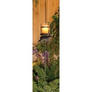 Bear Votive Garden Stake Handcut Metal, Glass by 