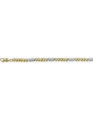 5mm Fancy Two Tone Gold Link Bracelet 9"