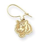 14K Cincinnati Bengals Logo Tigers Head Kidney Earrings - NF410