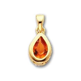 Gold-plated November Birthstone Teardrop CZ Necklace by A Great Jewelry Co.