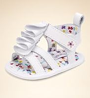 Autograph Leather Open Toe Ruffle Pram Shoes