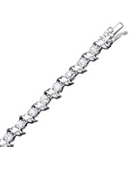 Sterling Silver CZ Bracelet - 7.75 Inch