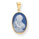 14k 13x17mm Porcelain Mother & Baby Cameo