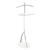 Porter-Niko White Wood & Chrome Clothes Stand / Valet Rack / Coat Hanging Rail