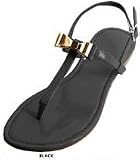 Womens T Strap Roman Gladiator Sandals Flats W/Bow 6 Colors