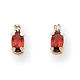 14k Diamond & Garnet Birthstone Earrings XBE180