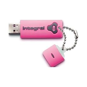 Integral USB 2.0 Splash Drive, 2GB, Pink, Shock and Water Resistant