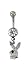 Clear and Blue Dangling Bunny Belly Ring